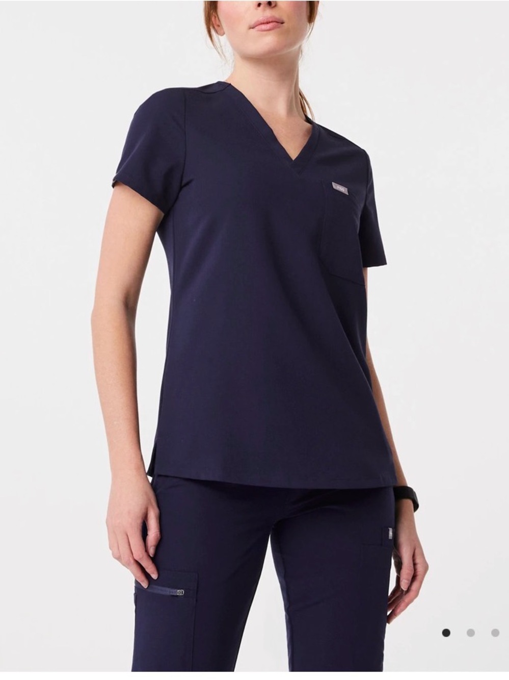 Figs Navy V-Neck Catarina One Pocket Scrub Top